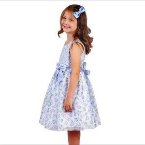 Jona Michelle Dress Size 2 NEW Flowers Blue Easter